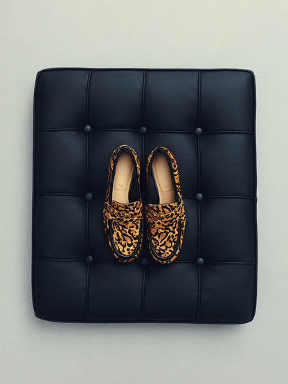 CHARLES & KEITH Recommended / Georgina Calf Hair Leopard-Print Penny Loafers - Animal Print Brown