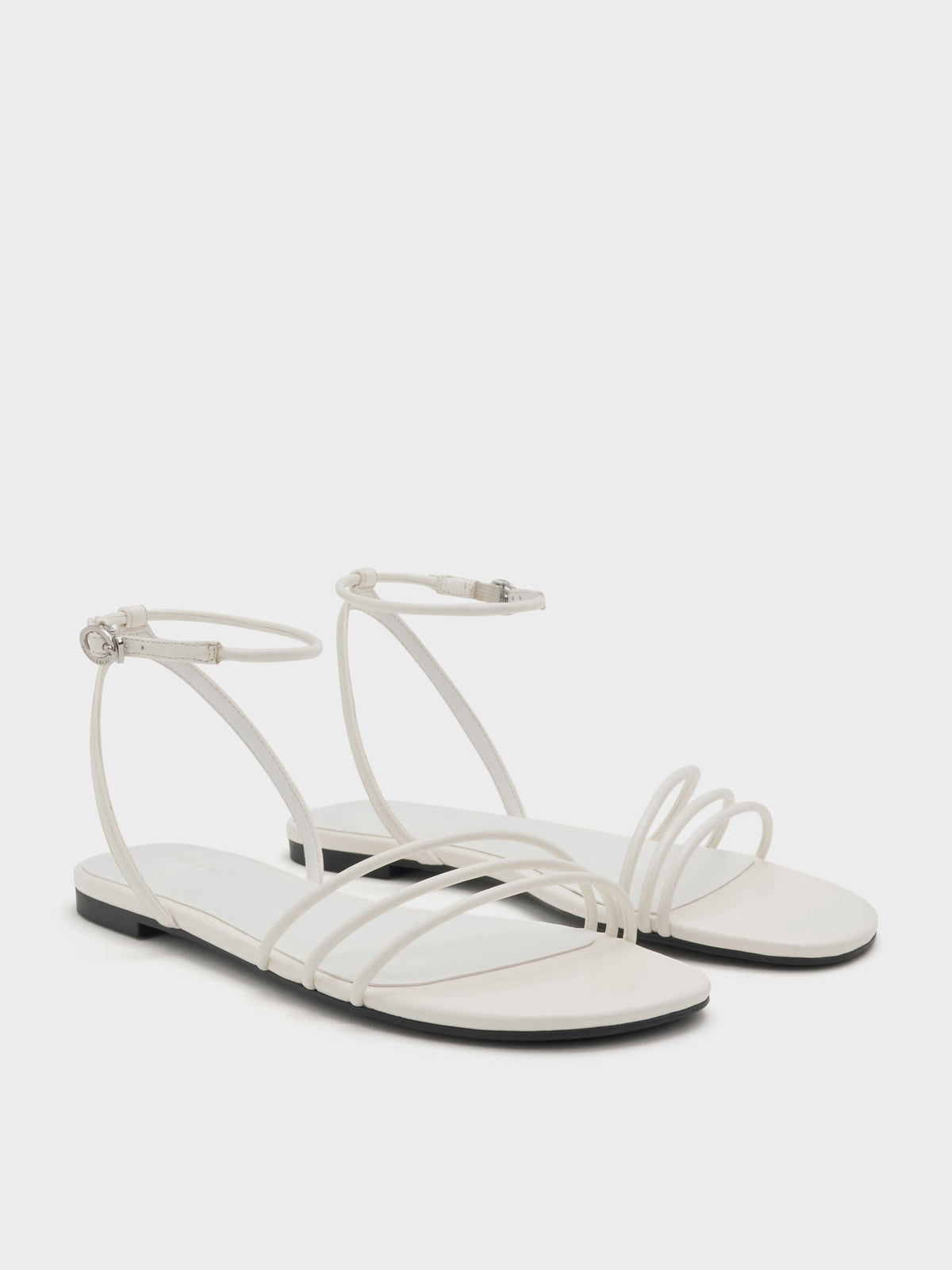 CHARLES & KEITH Premium / Triple-Strap Sandals - White