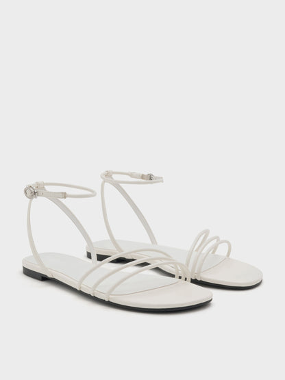 CHARLES & KEITH Premium / Triple-Strap Sandals - White
