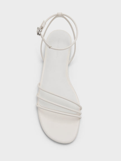 CHARLES & KEITH Premium / Triple-Strap Sandals - White