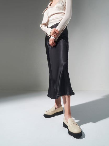 CHARLES & KEITH Popular / Chunky Penny Loafers - Chalk