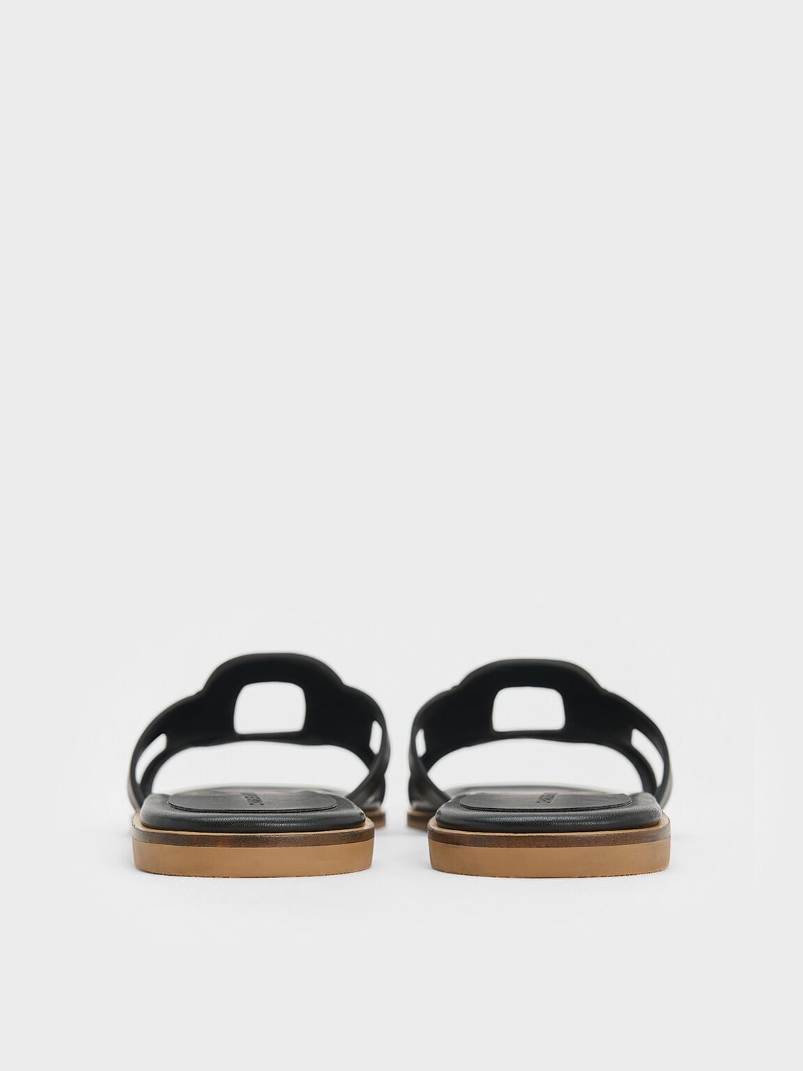 CHARLES & KEITH Great Value / Easley Cut-Out Slide Sandals - Black
