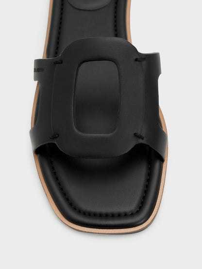 CHARLES & KEITH Great Value / Easley Cut-Out Slide Sandals - Black