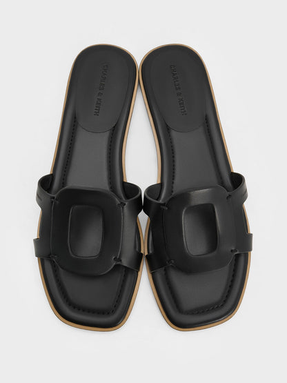 CHARLES & KEITH Great Value / Easley Cut-Out Slide Sandals - Black
