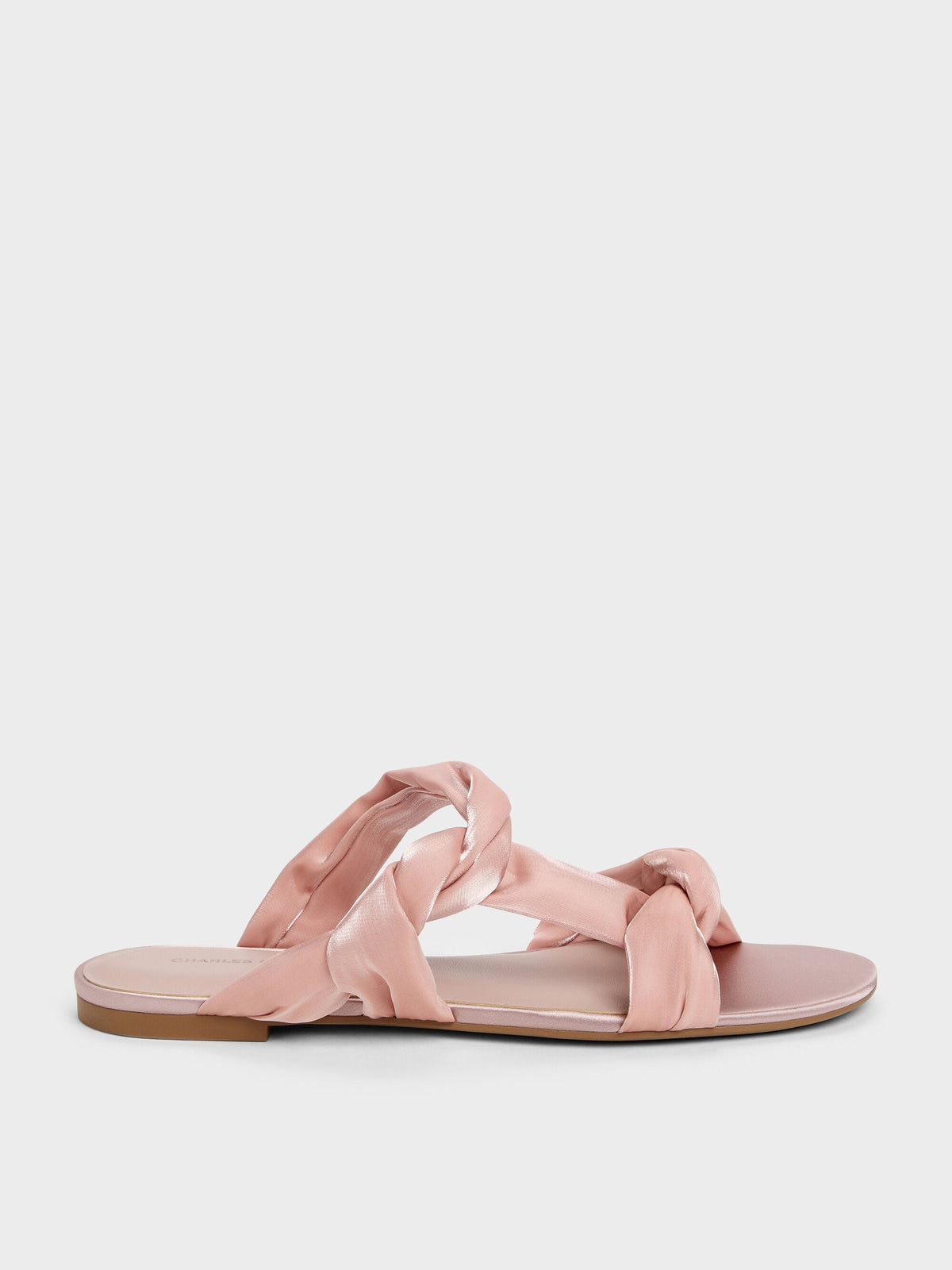 CHARLES & KEITH Latest / Ruched-Strap Slide Sandals - Light Pink