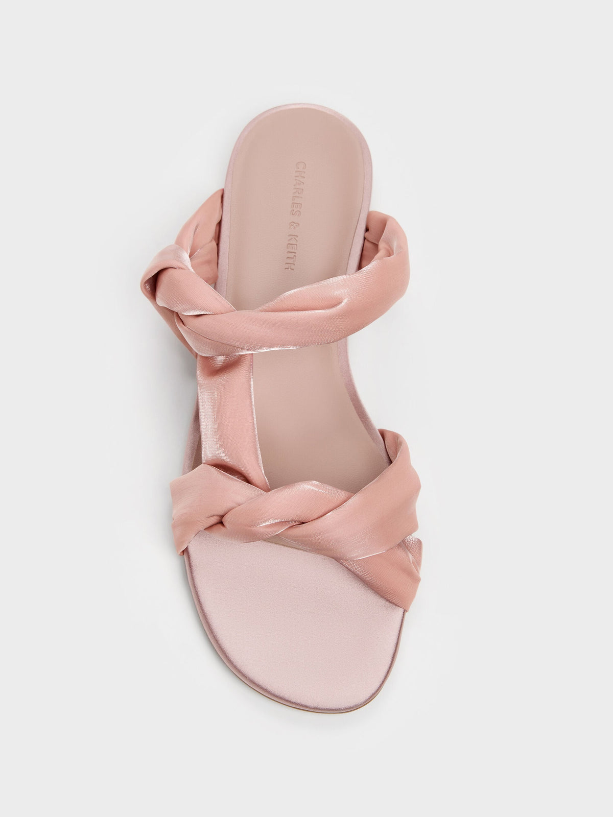 CHARLES & KEITH Latest / Ruched-Strap Slide Sandals - Light Pink