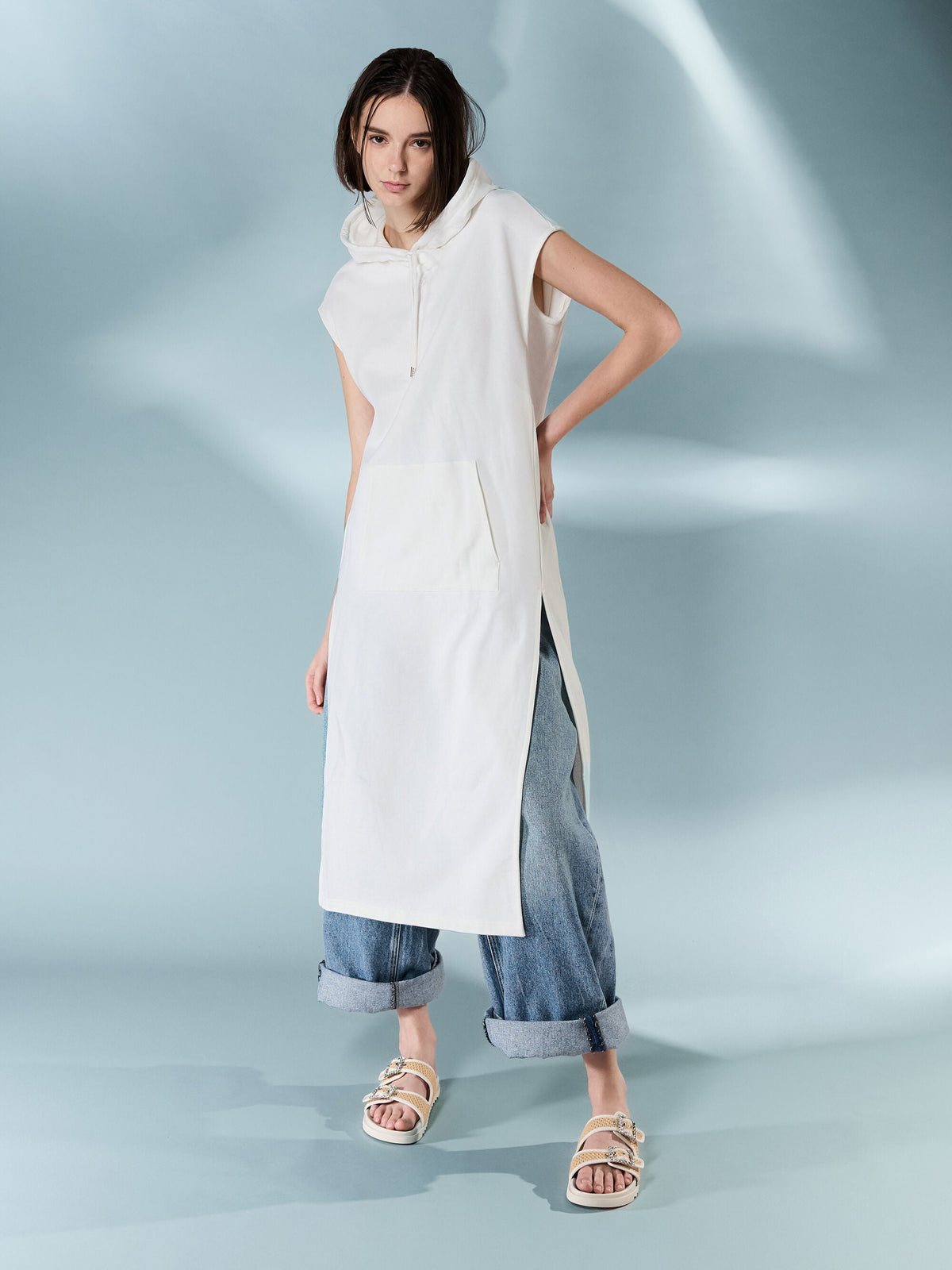 CHARLES & KEITH Smart Buy / Raffia Gem-Buckle Double-Strap Sandals - Sand