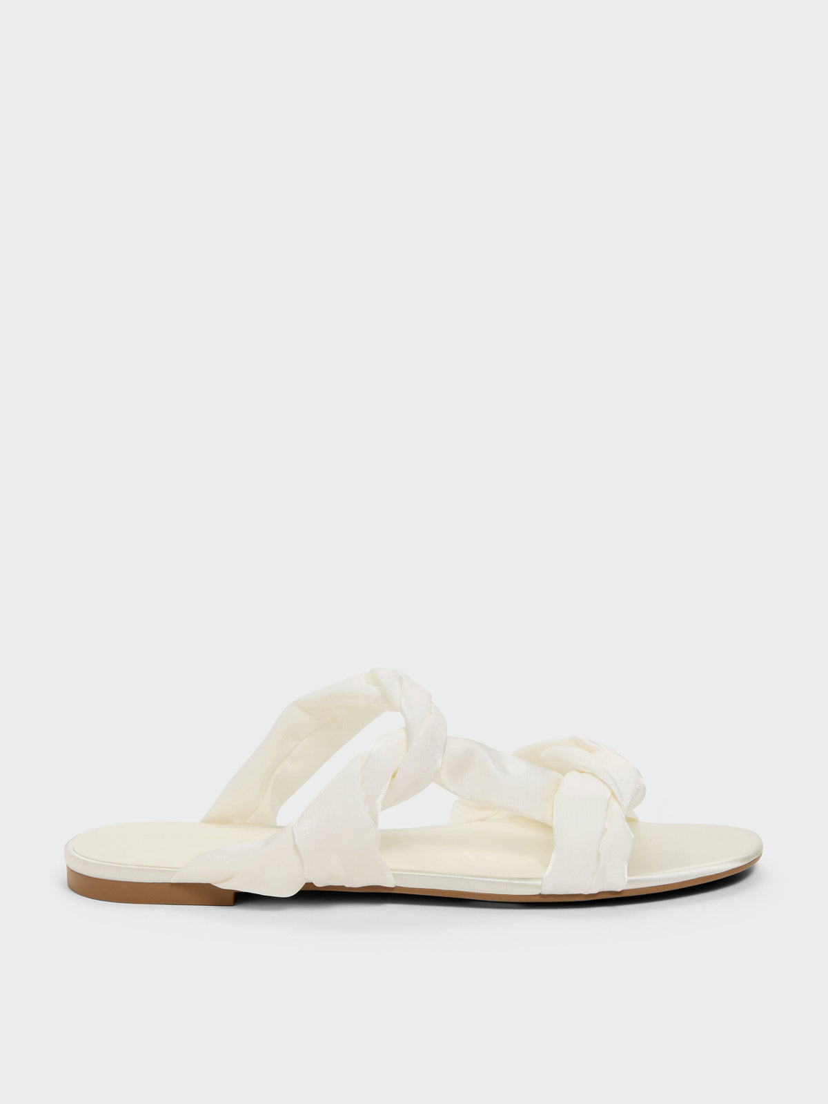 CHARLES & KEITH Customer Favorite / Ruched-Strap Slide Sandals - White