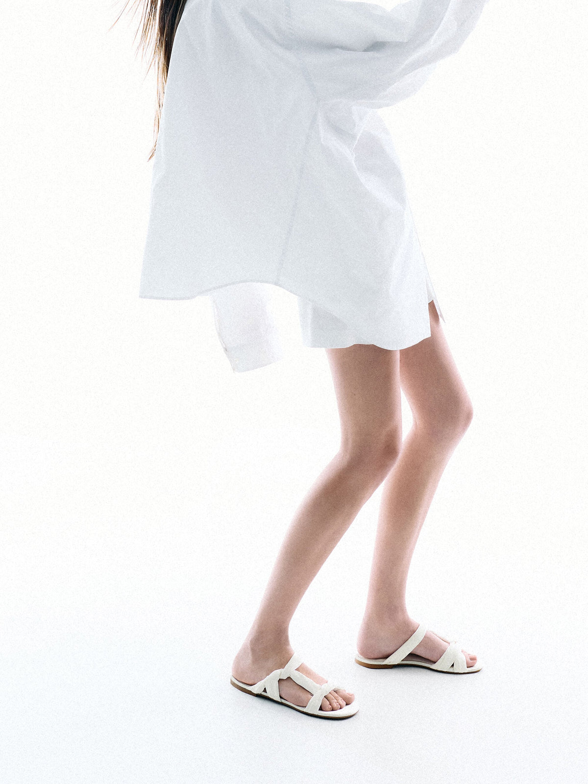CHARLES & KEITH Customer Favorite / Ruched-Strap Slide Sandals - White