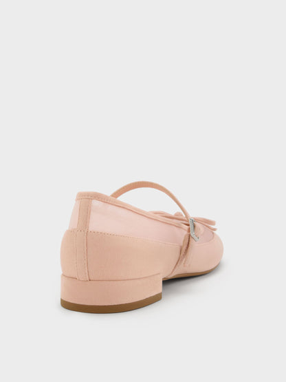 CHARLES & KEITH Deals / Mulligan Faux Suede & Mesh Mary Janes - Blush