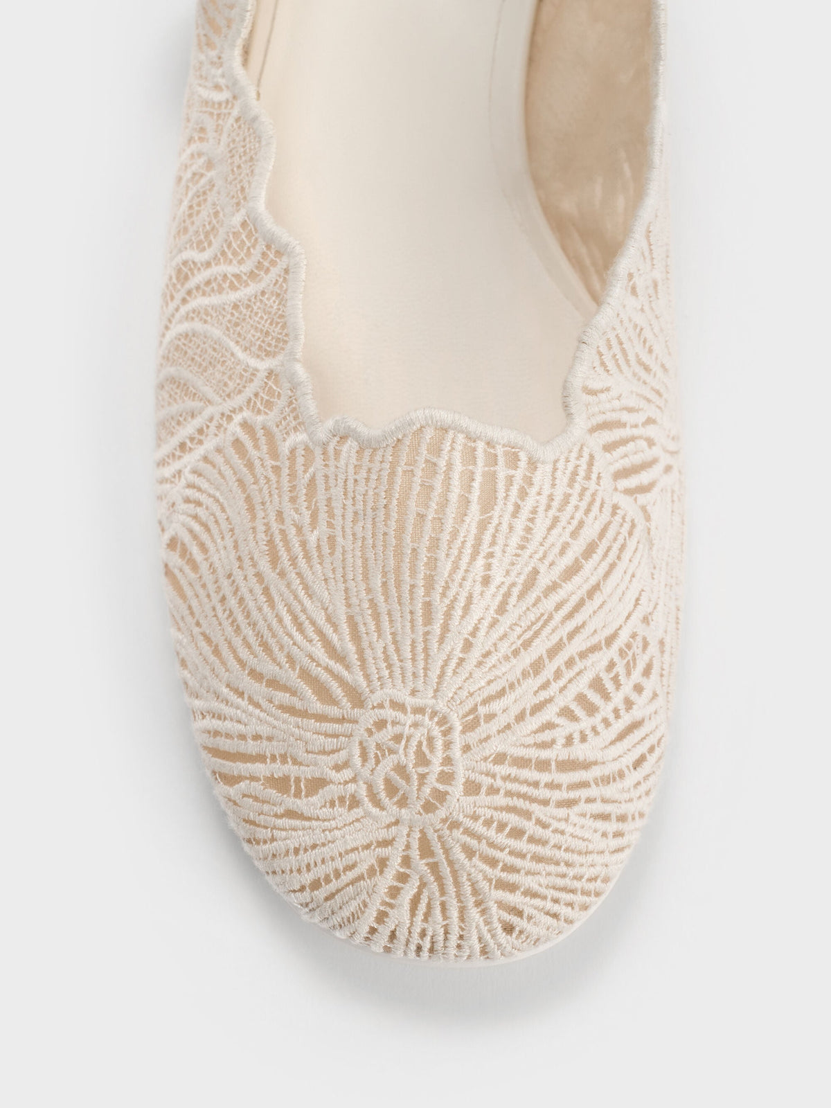 CHARLES & KEITH Featured / Meja Floral Mary Jane Flats - White