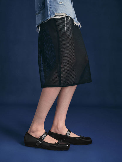 CHARLES & KEITH Hot Sale / Myler Bow Mary Janes - Black