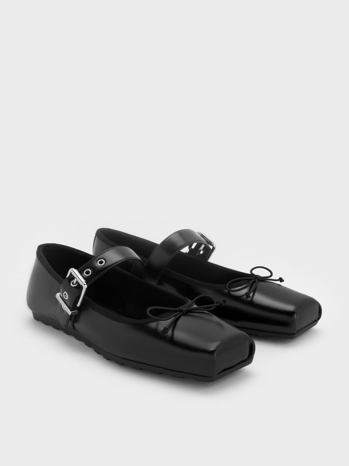 CHARLES & KEITH Hot Sale / Myler Bow Mary Janes - Black