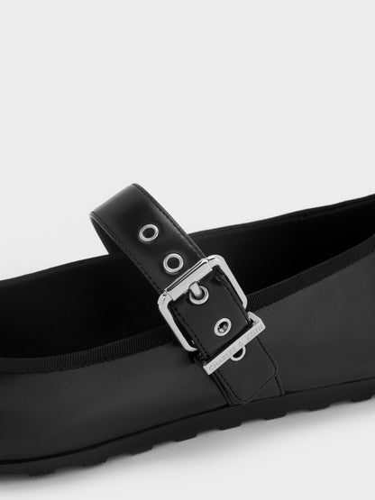 CHARLES & KEITH Hot Sale / Myler Bow Mary Janes - Black