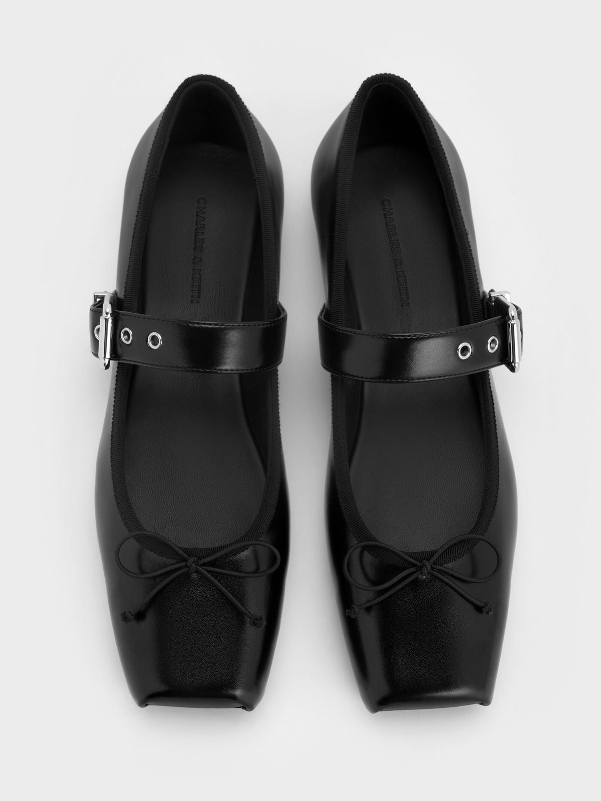 CHARLES & KEITH Hot Sale / Myler Bow Mary Janes - Black