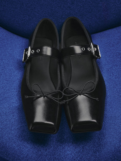 CHARLES & KEITH Hot Sale / Myler Bow Mary Janes - Black