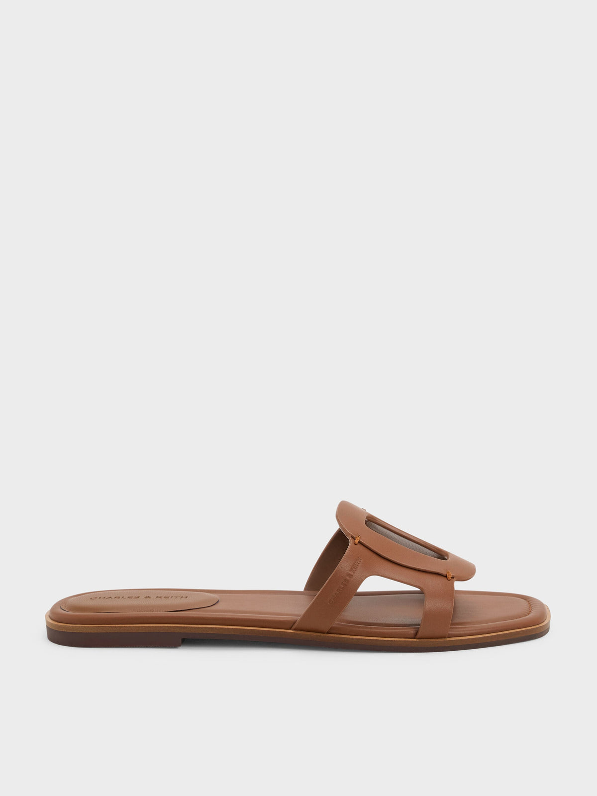 CHARLES & KEITH Customer Favorite / Easley Cut-Out Slide Sandals - Caramel