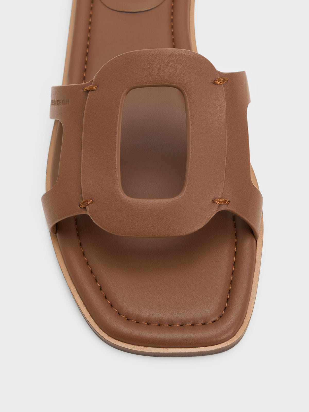 CHARLES & KEITH Customer Favorite / Easley Cut-Out Slide Sandals - Caramel