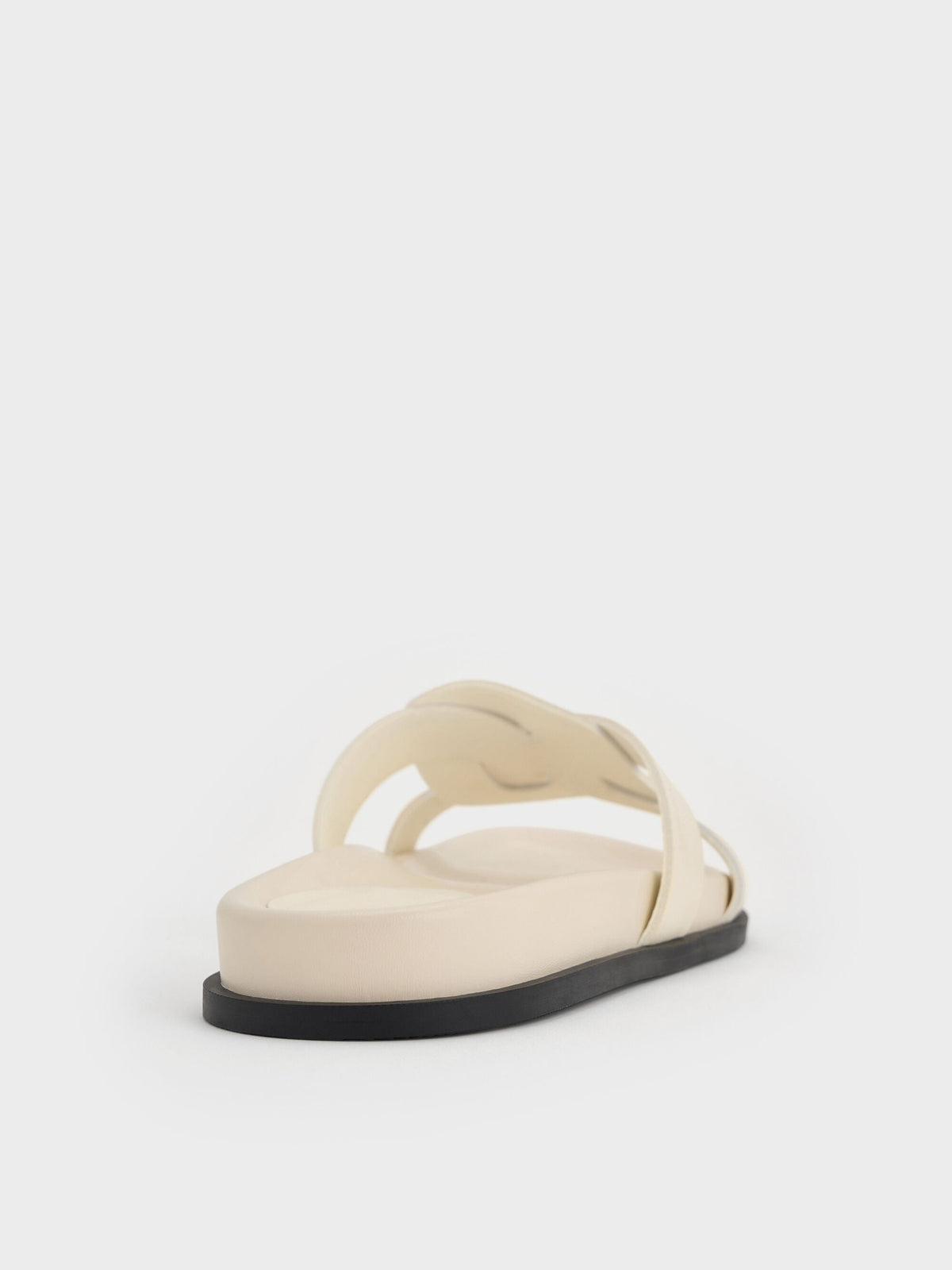 CHARLES & KEITH New / Fannie Interwoven Slide Sandals - Cream