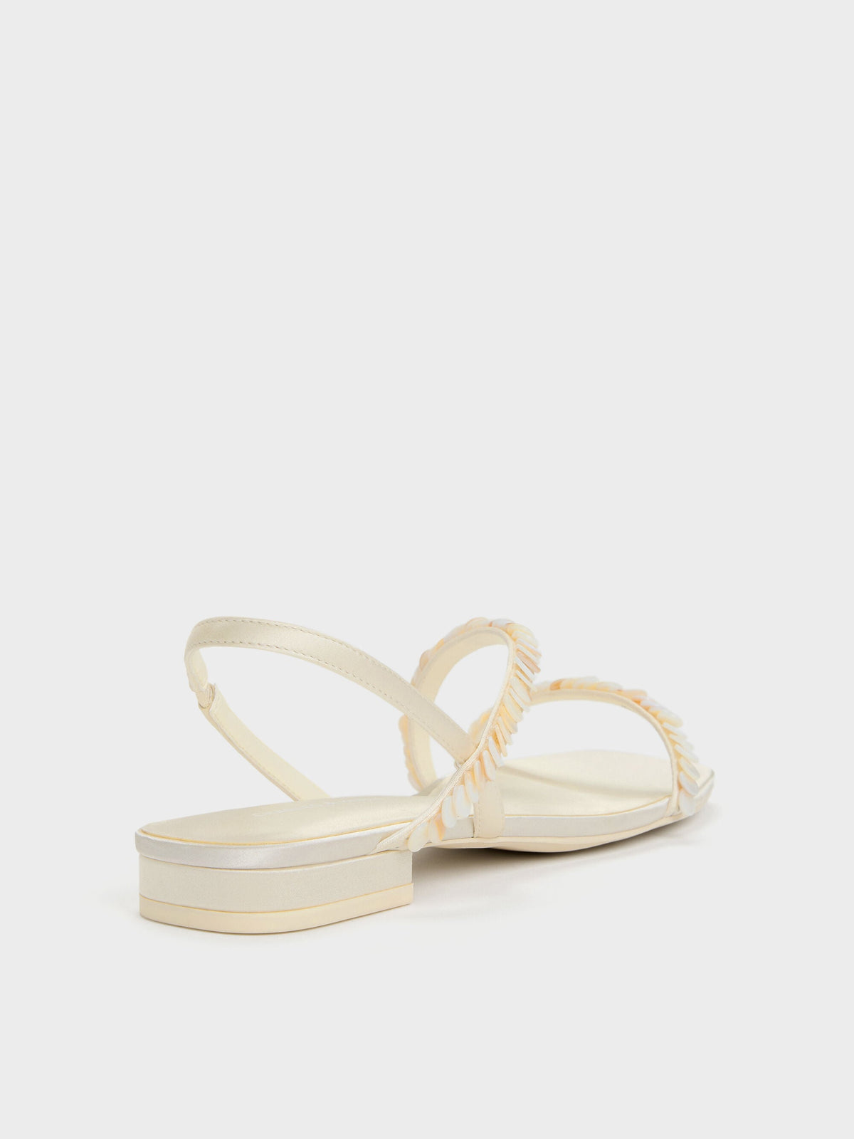 CHARLES & KEITH Classic / Briella Sequinned Strappy Sandals - Cream