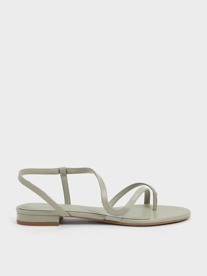 CHARLES & KEITH Everyday / Arden Wavy Toe-Ring Sandals - Mint Green