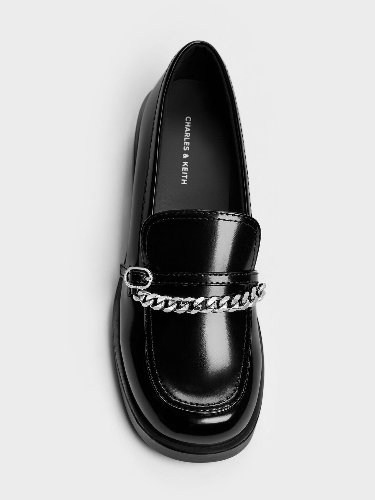 CHARLES & KEITH New / Georgie Chain Loafers - Black Box