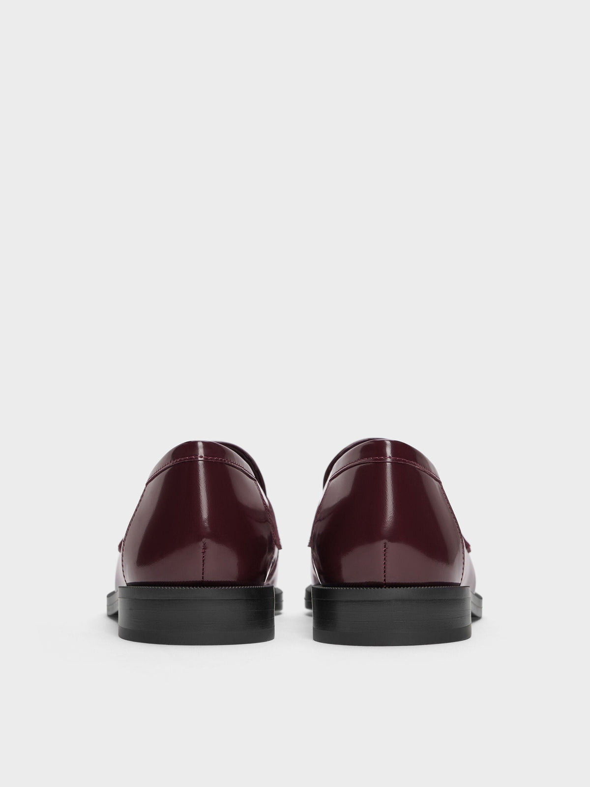 CHARLES & KEITH Trusted / Georgina Leather Penny Loafers - Burgundy