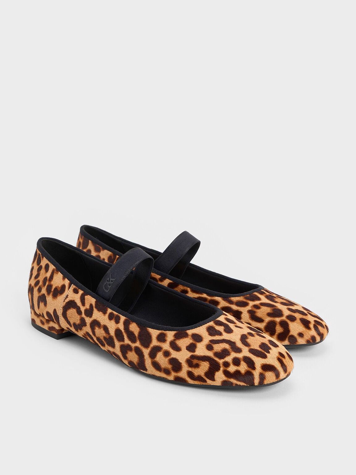 CHARLES & KEITH Smart Buy / Leopard-Print Textured Mary Jane Flats - Multi
