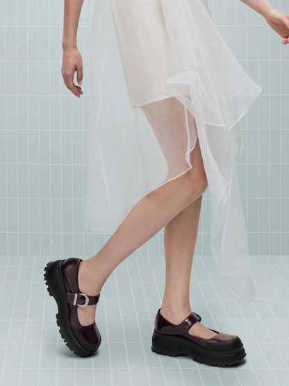 CHARLES & KEITH Signature / Darra Platform Mary Janes - Burgundy