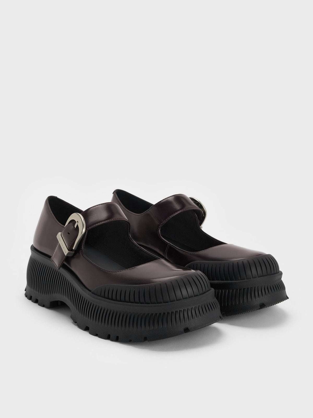 CHARLES & KEITH Signature / Darra Platform Mary Janes - Burgundy