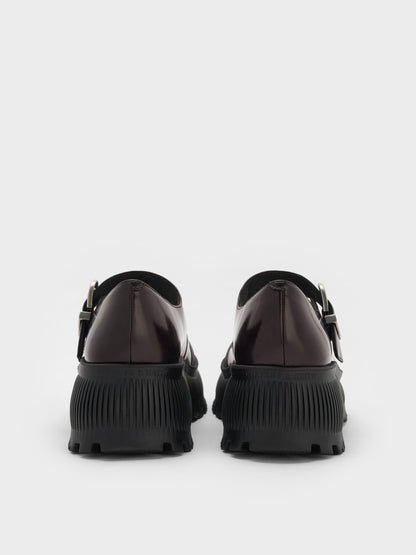 CHARLES & KEITH Signature / Darra Platform Mary Janes - Burgundy