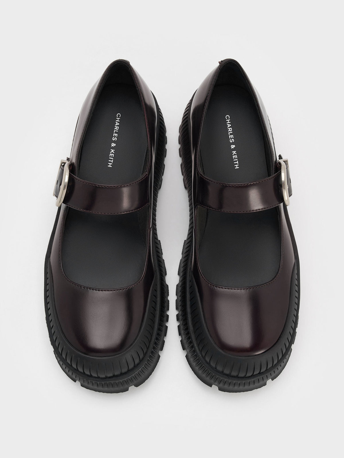CHARLES & KEITH Signature / Darra Platform Mary Janes - Burgundy