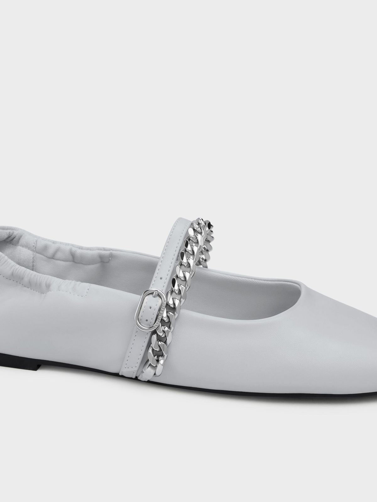 CHARLES & KEITH Popular / Georgie Chain Mary Jane Flats - Light Grey