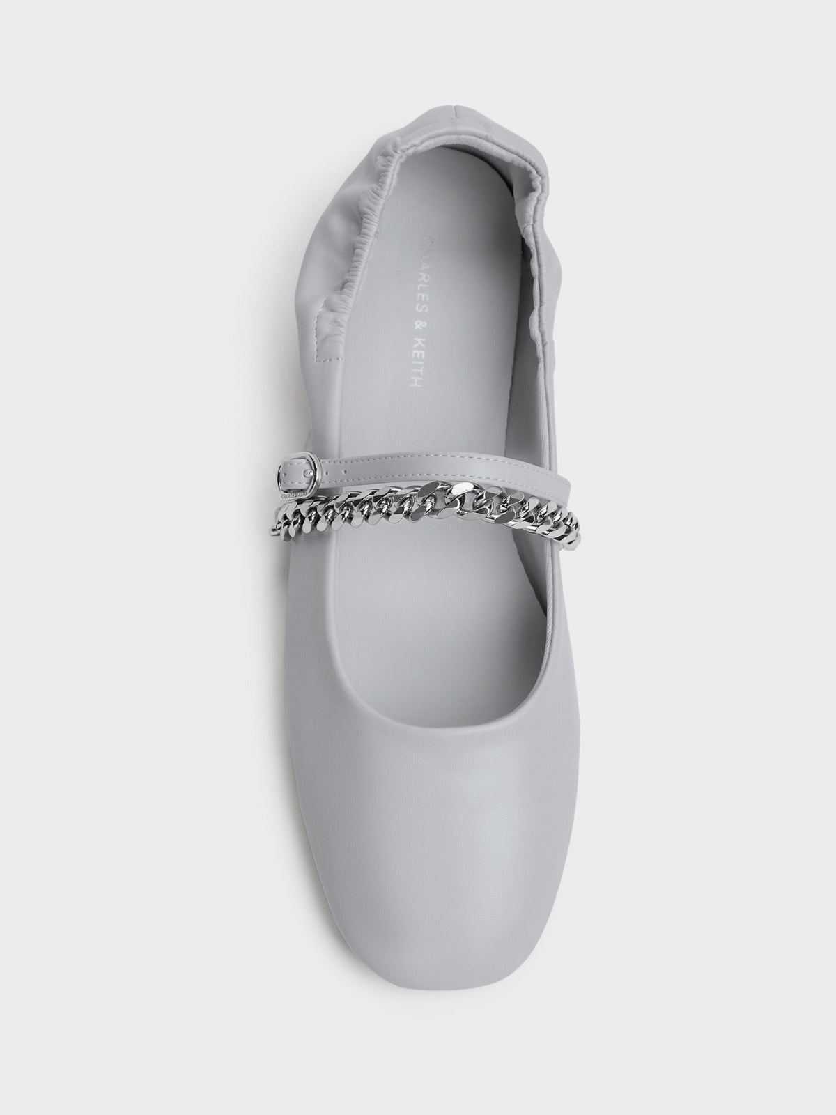 CHARLES & KEITH Popular / Georgie Chain Mary Jane Flats - Light Grey