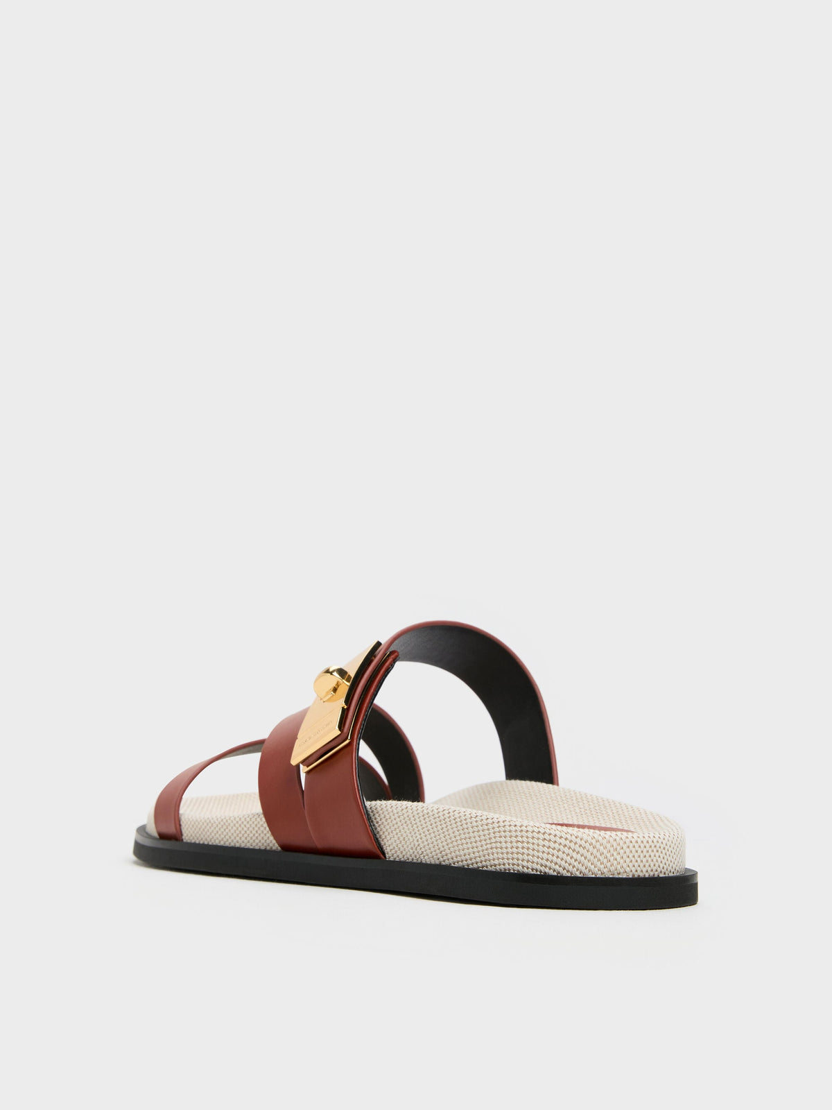 CHARLES & KEITH Premium / Aelin Canvas Metallic-Buckle Strappy Sandals - Multi