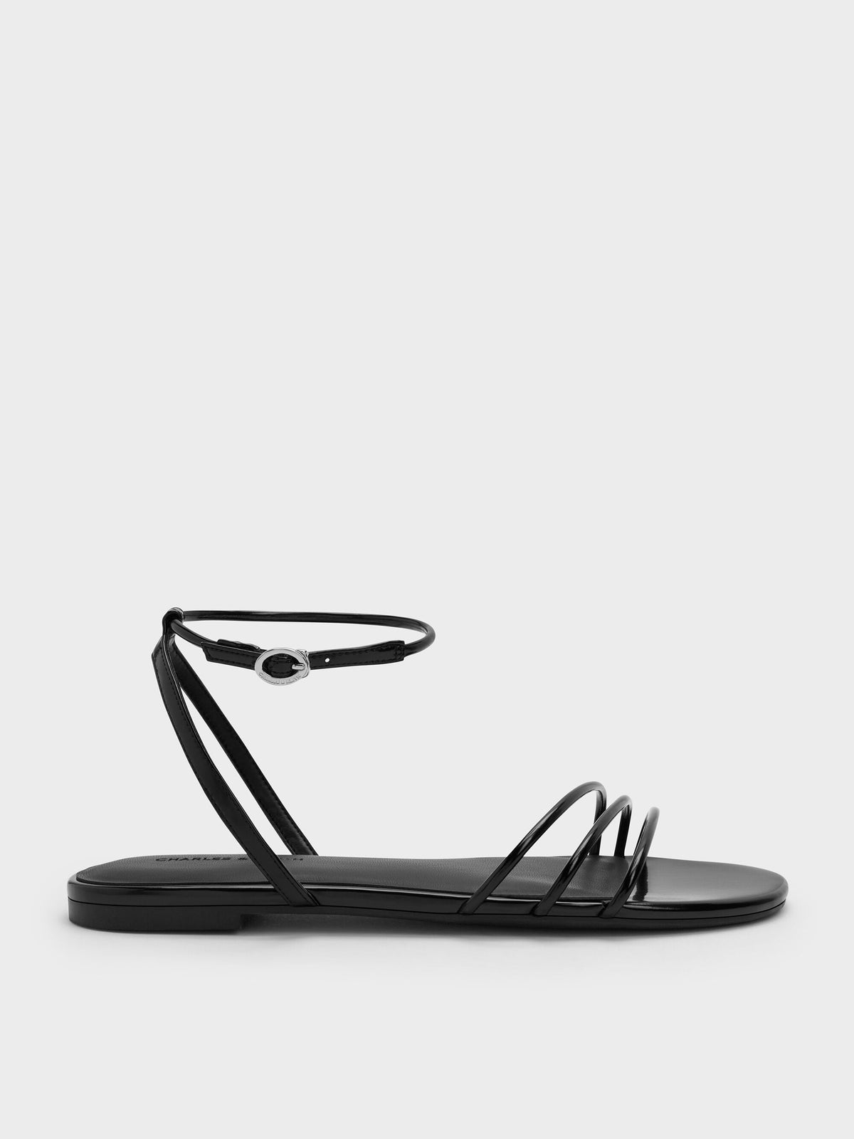 CHARLES & KEITH Sale / Triple-Strap Sandals - Black Box