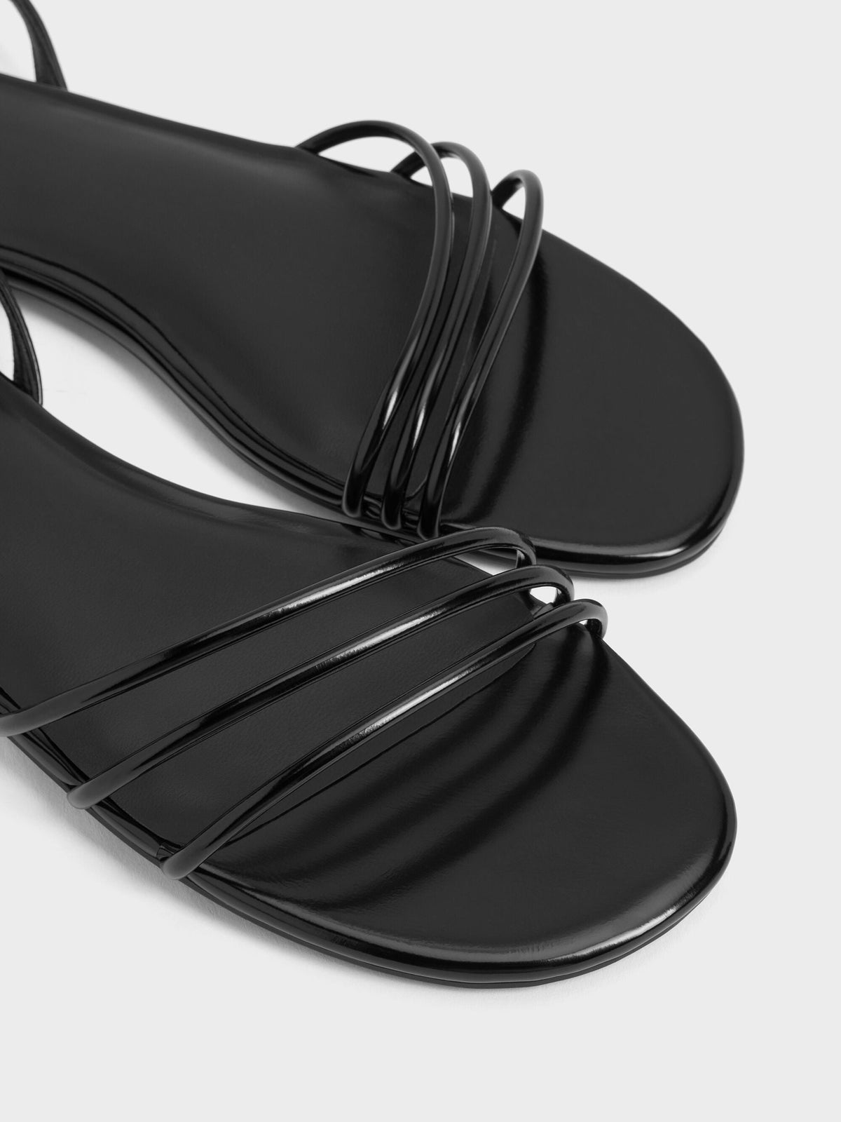 CHARLES & KEITH Sale / Triple-Strap Sandals - Black Box
