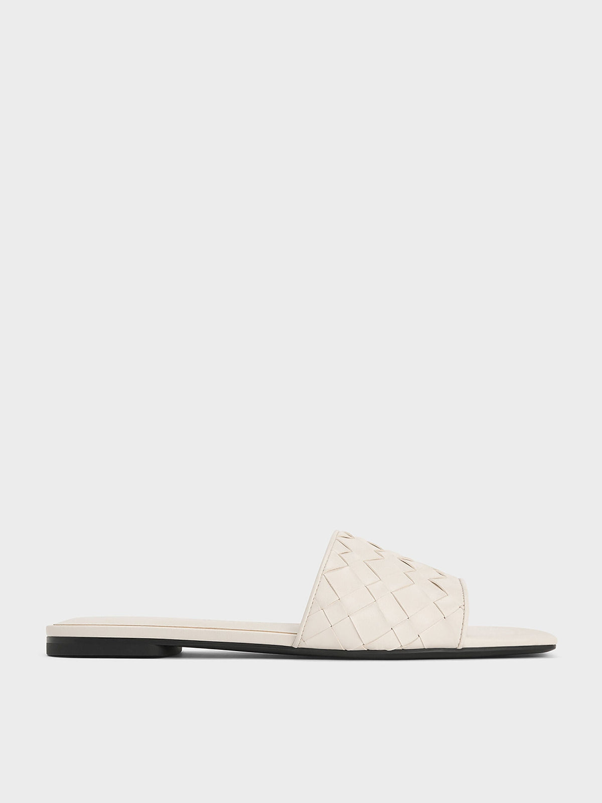 CHARLES & KEITH Special Offer / Ivette Woven Slide Sandals - Chalk