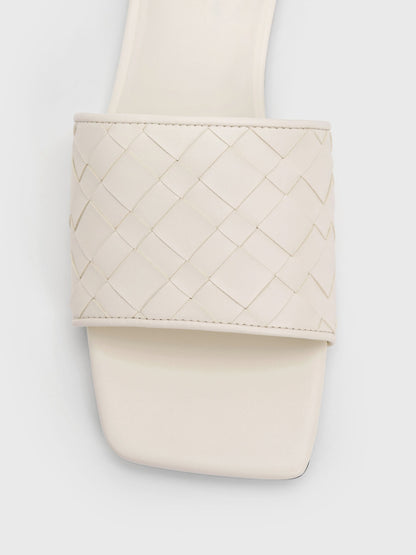 CHARLES & KEITH Special Offer / Ivette Woven Slide Sandals - Chalk