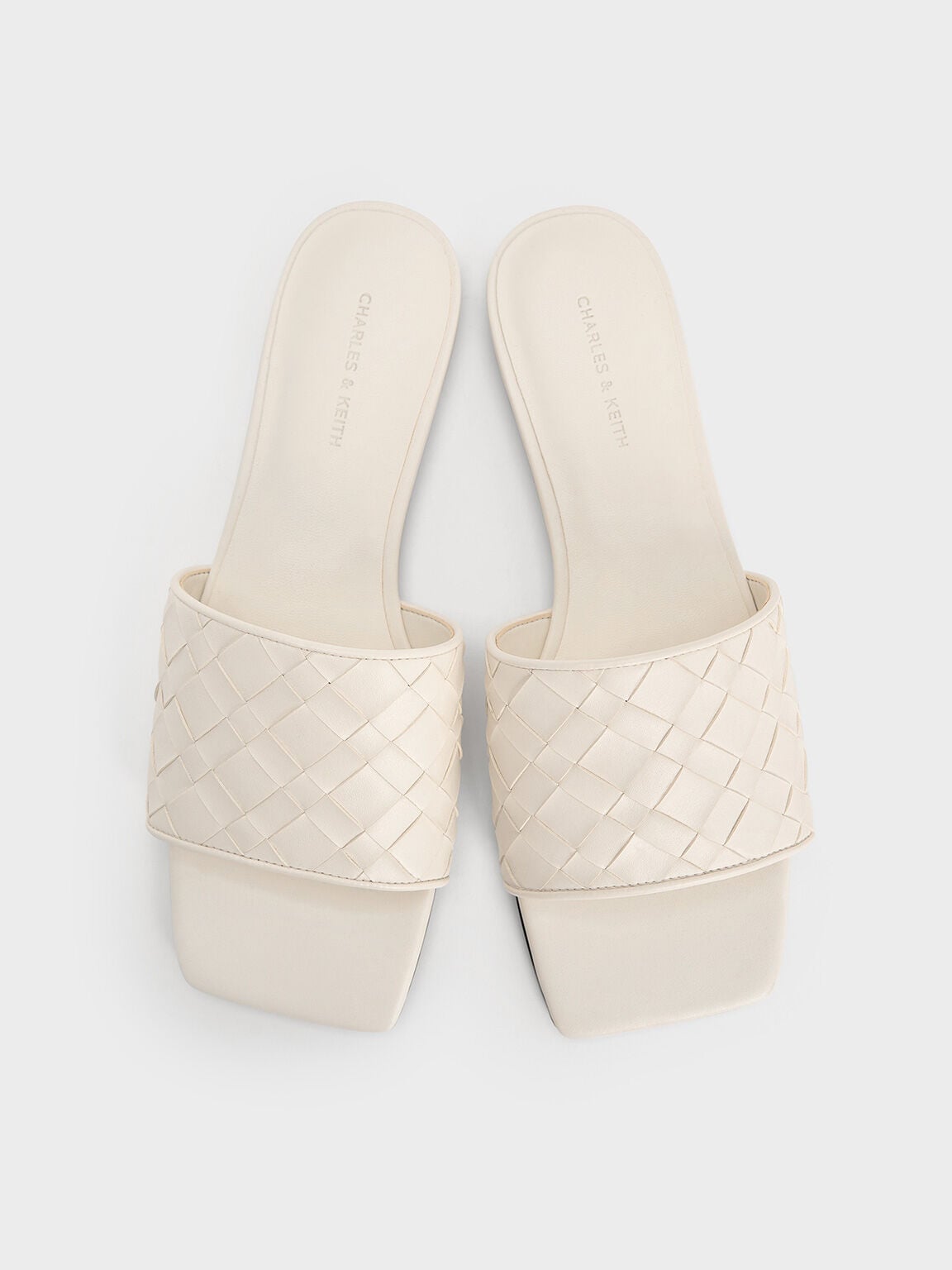 CHARLES & KEITH Special Offer / Ivette Woven Slide Sandals - Chalk