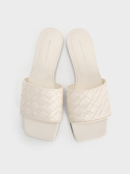 CHARLES & KEITH Special Offer / Ivette Woven Slide Sandals - Chalk