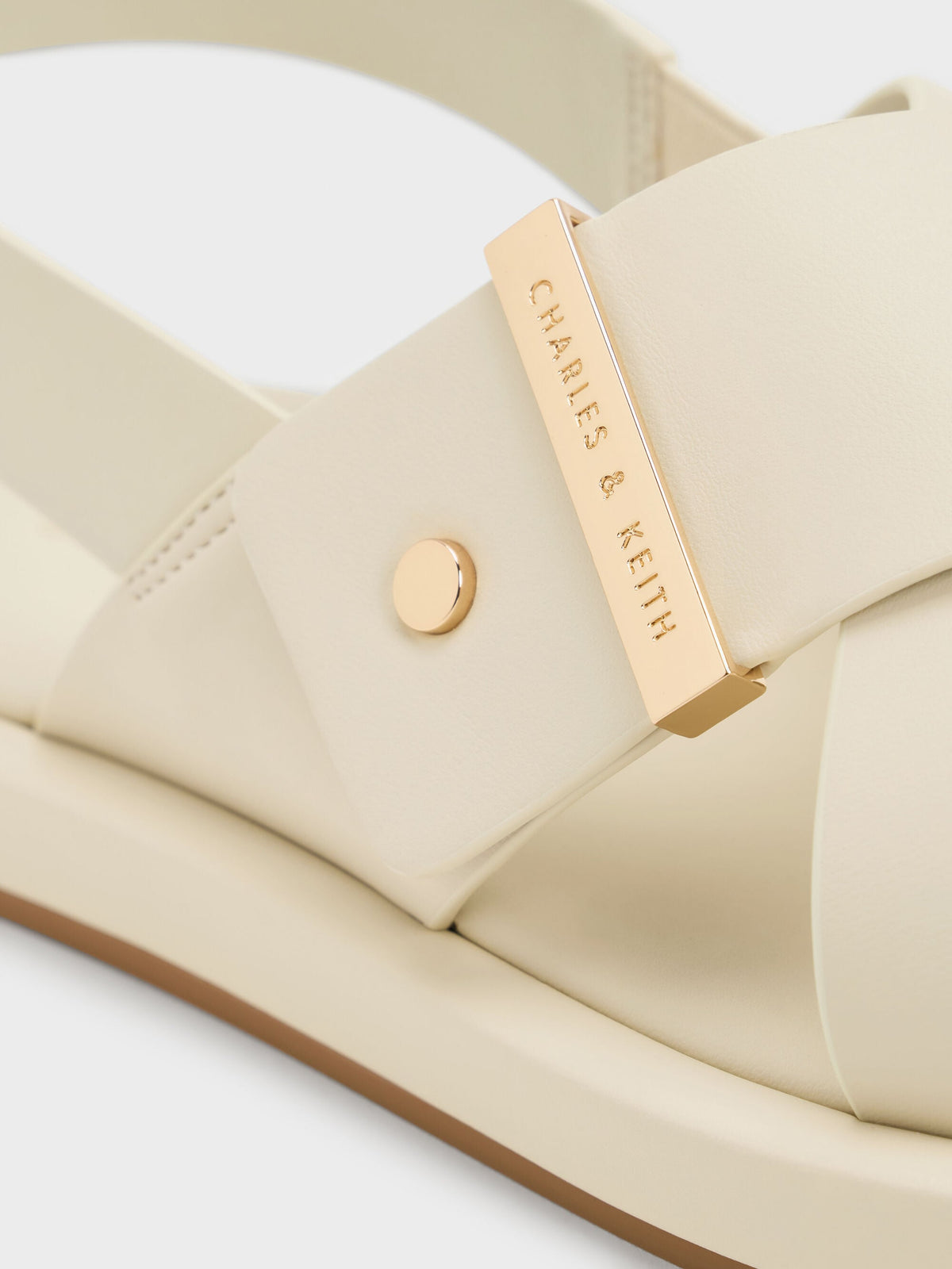 CHARLES & KEITH Discount / Audra Crossover Slingback Sandals - Chalk
