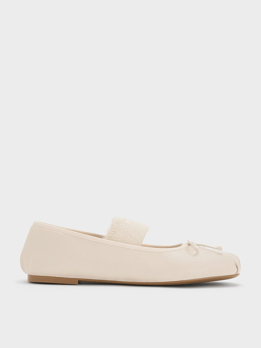 CHARLES & KEITH Top Pick / Winona Mary Jane Flats - Chalk