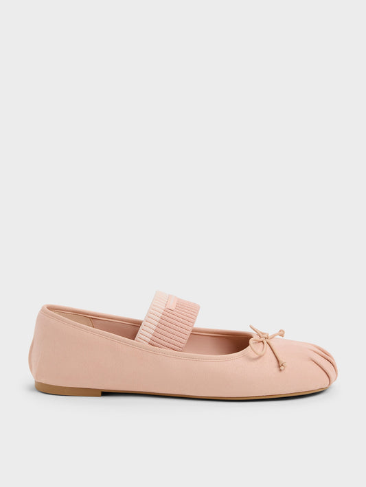 CHARLES & KEITH Hot Sale / Winona Faux Suede Mary Jane Flats - Blush