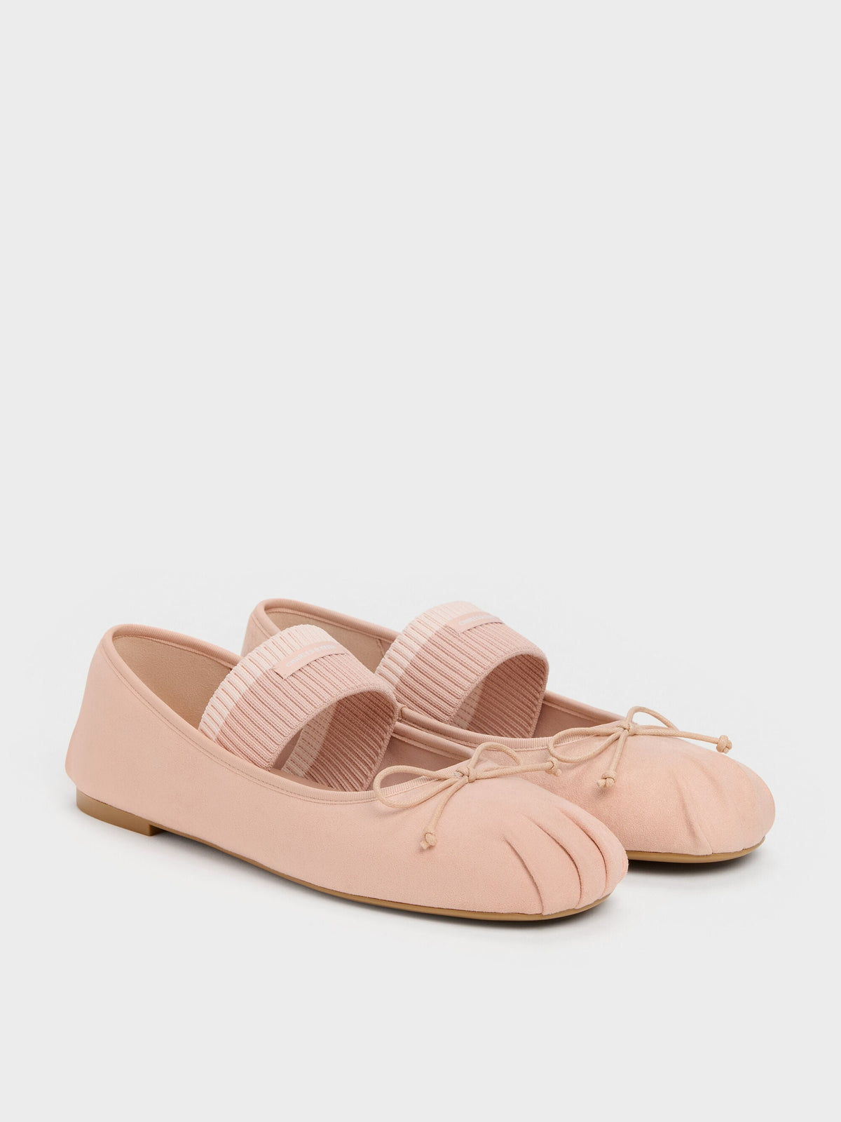 CHARLES & KEITH Hot Sale / Winona Faux Suede Mary Jane Flats - Blush