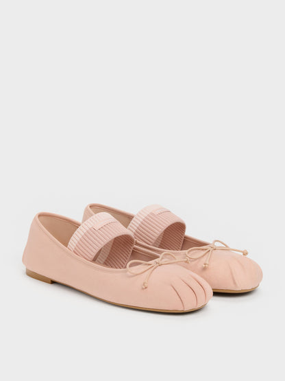 CHARLES & KEITH Hot Sale / Winona Faux Suede Mary Jane Flats - Blush