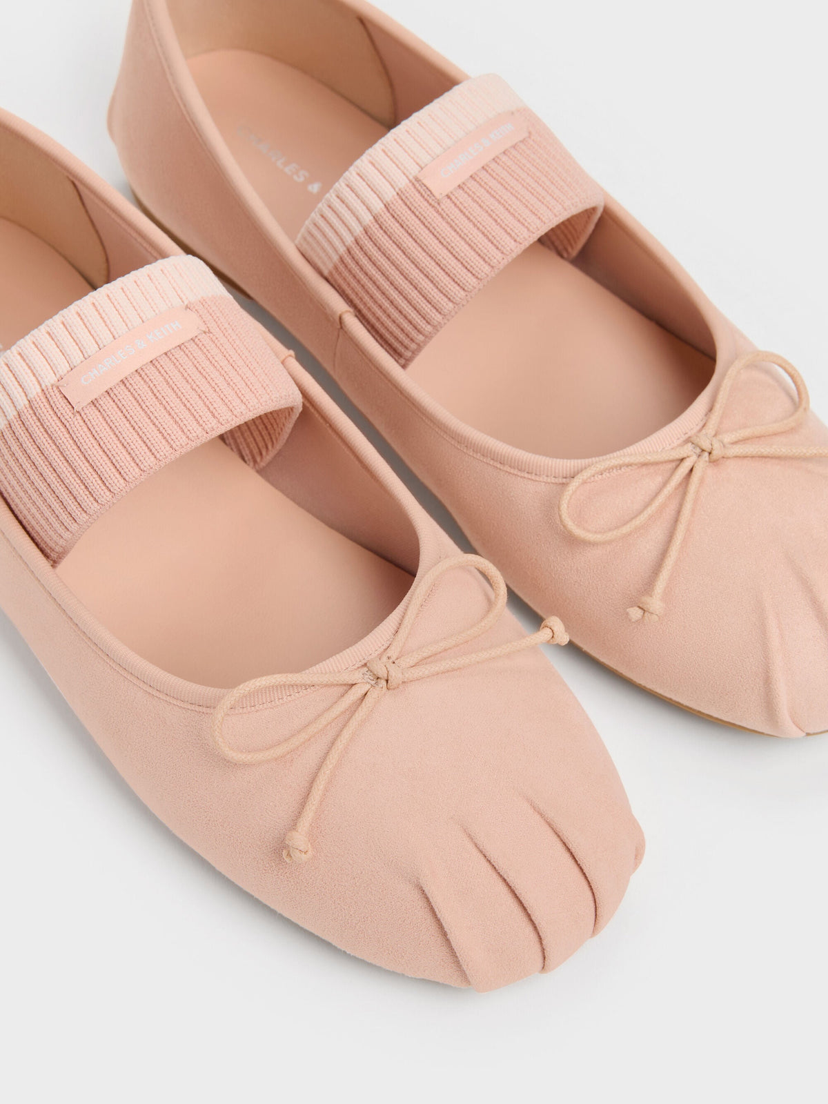 CHARLES & KEITH Hot Sale / Winona Faux Suede Mary Jane Flats - Blush