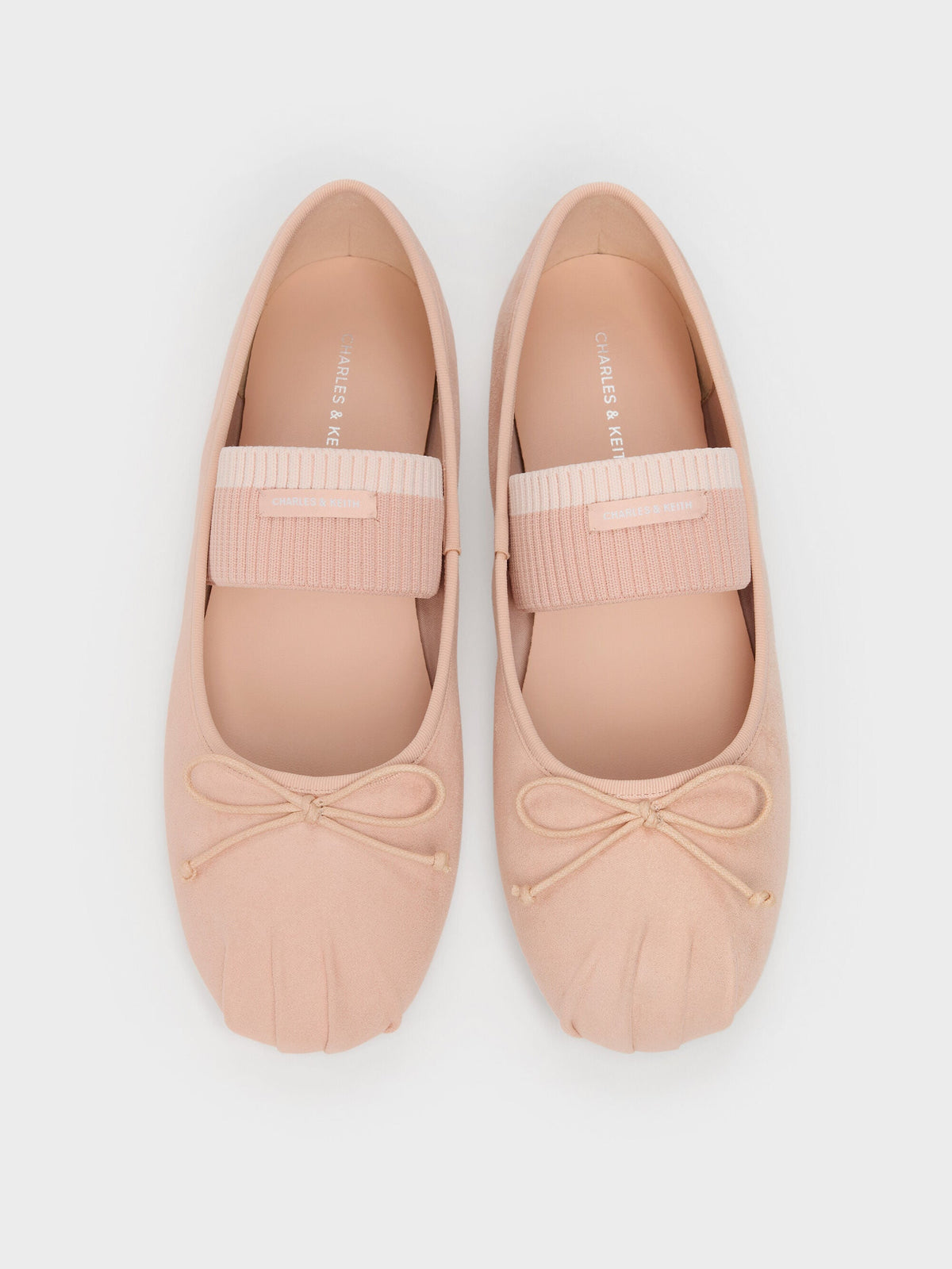 CHARLES & KEITH Hot Sale / Winona Faux Suede Mary Jane Flats - Blush
