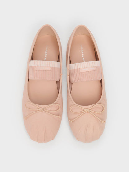 CHARLES & KEITH Hot Sale / Winona Faux Suede Mary Jane Flats - Blush