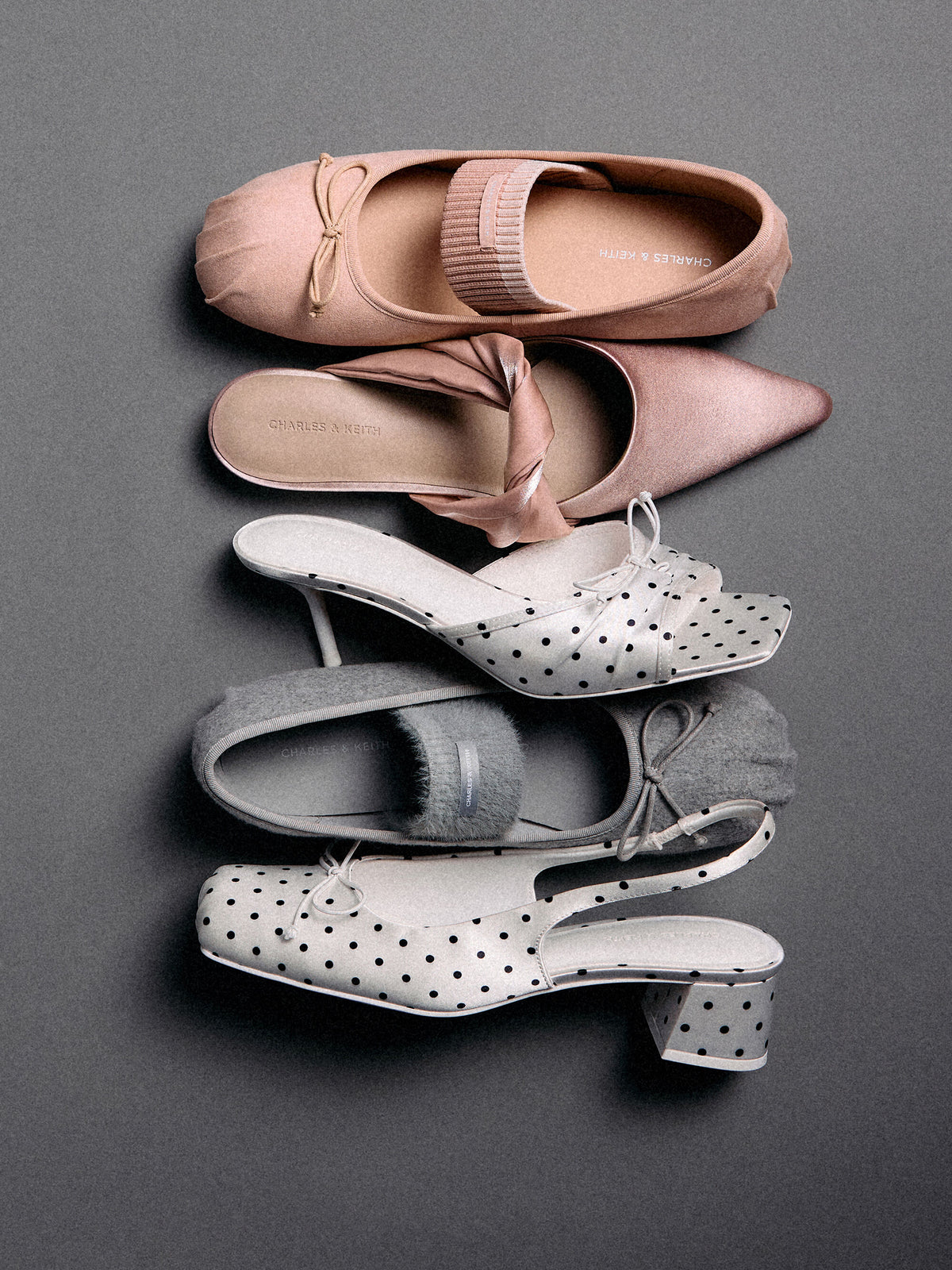 CHARLES & KEITH Hot Sale / Winona Faux Suede Mary Jane Flats - Blush